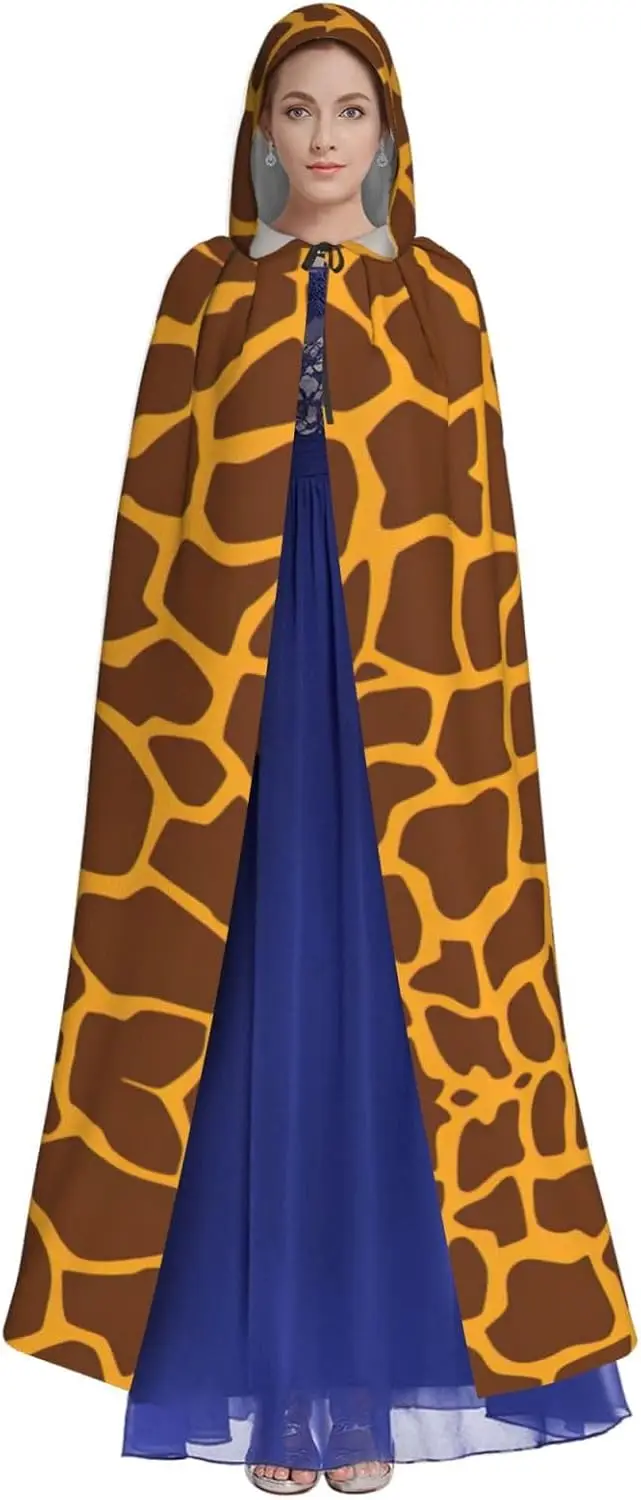 Giraffe Print print Adult Hooded Cape Carnival Festival Cape Cosplay Robe Costume party Gothic Carnival