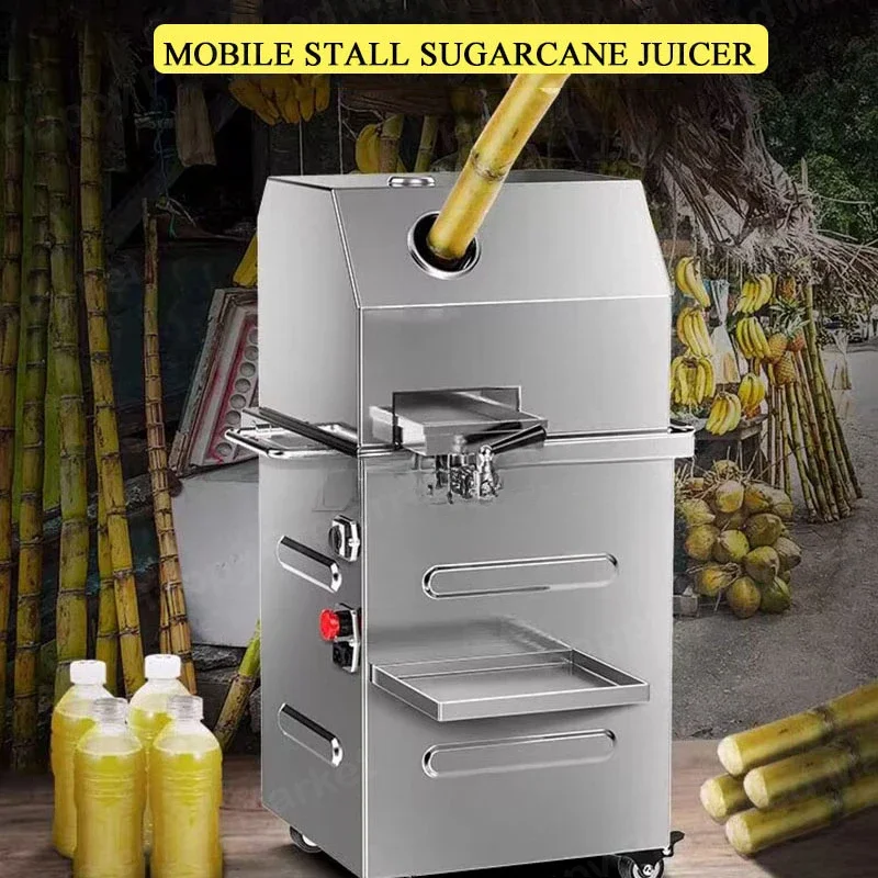 Commercial Sugarcane Juice Squeezer Automatic Electric Sugar-Cane Press Juice Machine 220V