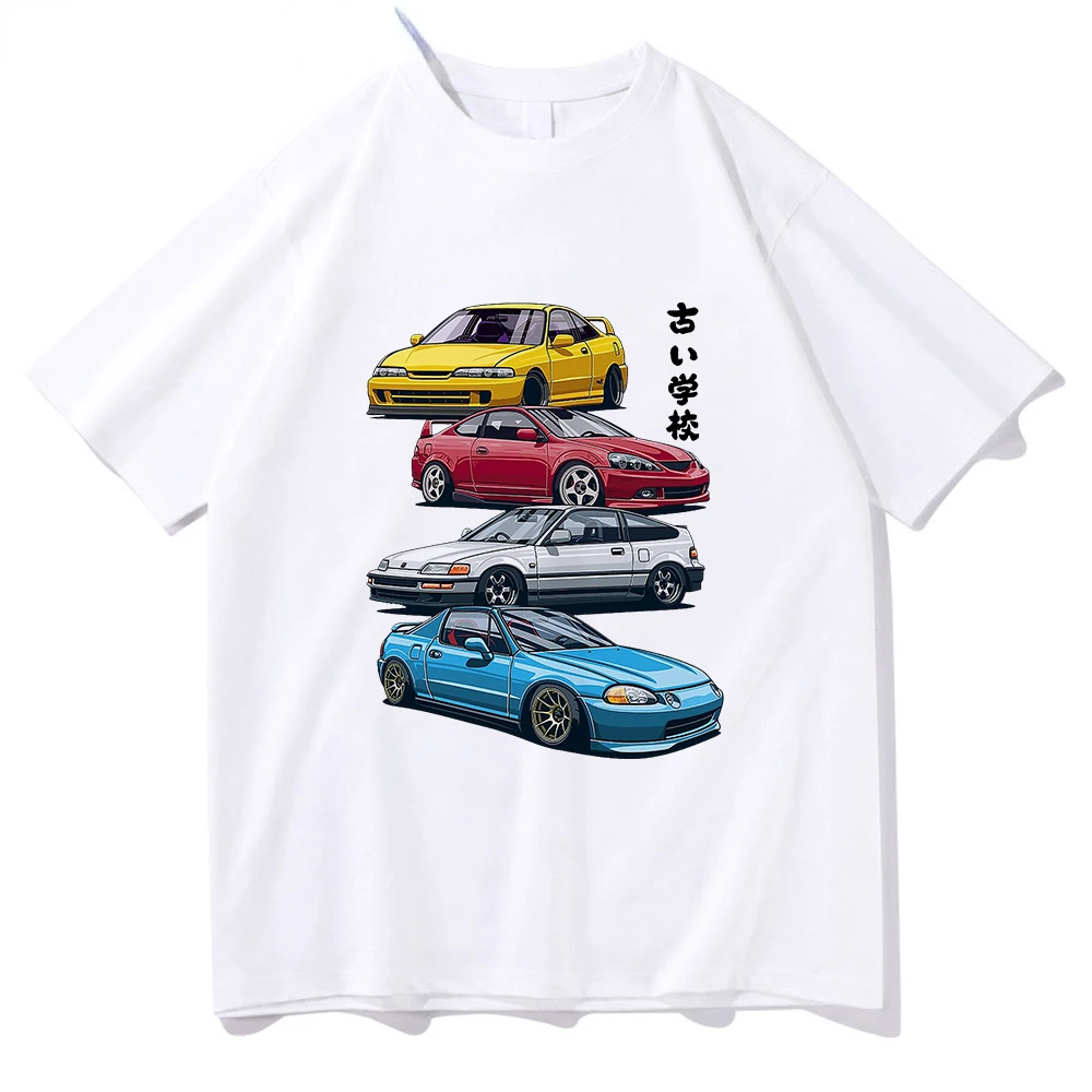 Funny Classic Initial D T Shirt Men Harajuku T-Shirt Unisex Hip Hop GTR Vaporwave JDM Car Print Tshirt Casual Daily Tee harajuku