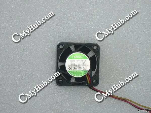 For TROHITO VD4020B12H DC12V 0.10A 4020 4CM 40mm 40x40x20mm 3Pin Cooling Fan VD4020B12H