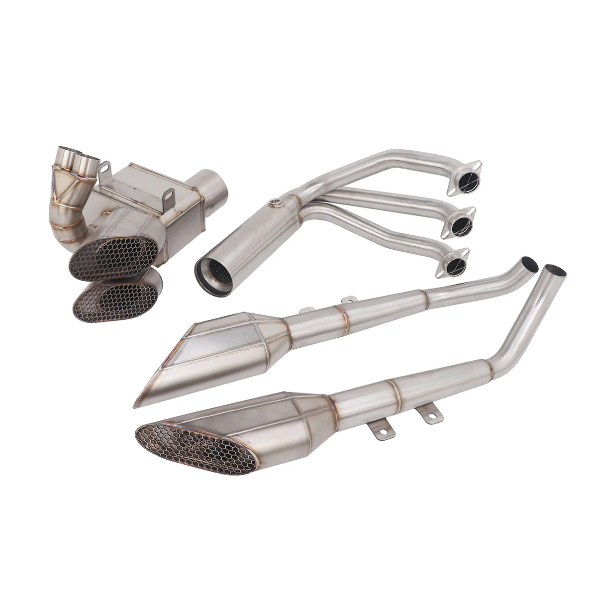 Escape Full Exhaust Systems For CF-Moto 675SR-R 675NK 675SS 675SRR Modify Muffler Link Header Pipes 4 Muffler Pipes Loud image 3