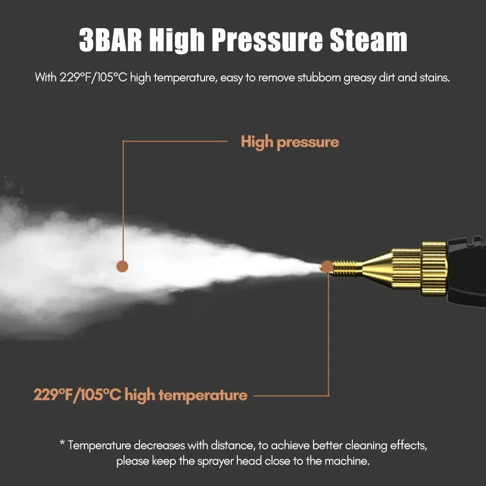 Limpador a Vapor Portátil de Alta Pressão e Temperatura, Comercial, Doméstico, Ar Condicionado, Exaustor, Lavador a Jato de Carro, Novo, 220V