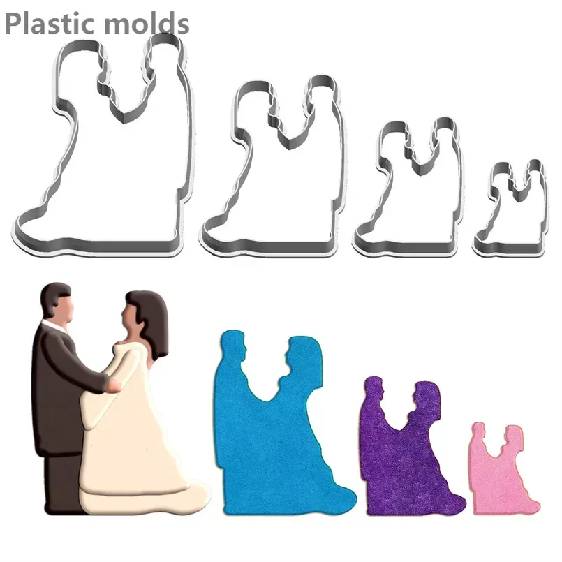 

Four Specifications Valentine's Day Cartoon People Marry,Plastic Mold,Cake Fondant Tools,Cookie Sushi and Fruits Cutters