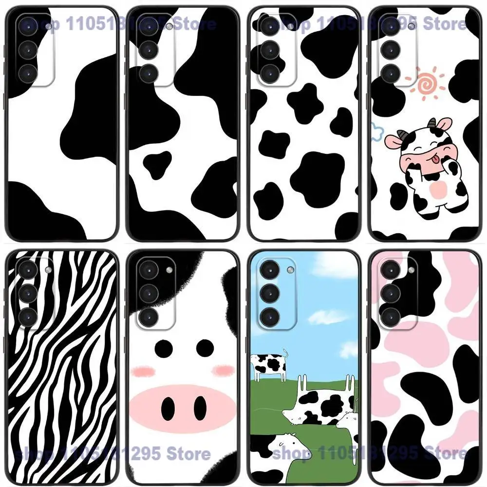 

Fashion Cow Stripe Pattern Phone Case For Samsung Galaxy A20,21s,22,31,32,52,53,72,73,80,91 Soft Liquid Silicone Black Cover