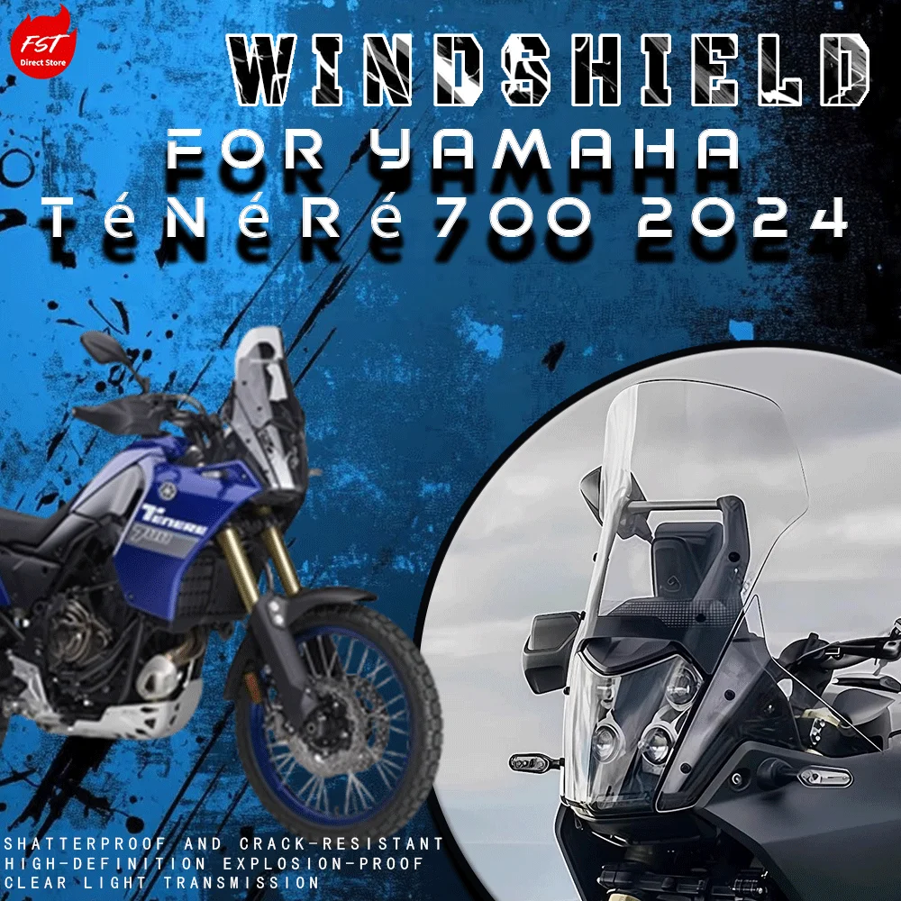 

Extended Tall Windshield for Yamaha Tenere 700 2021–2024 Acrylic Windscreen Modified Parts