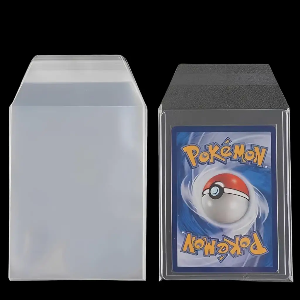 100 قطعة من أغلفة حماية البطاقات الشفافة للبطاقات البلاستيكية الصلبة من 35 إلى 100 نقطة، أغلفة بطاقات الألعاب والصور، فيلم واقي مقاوم للماء