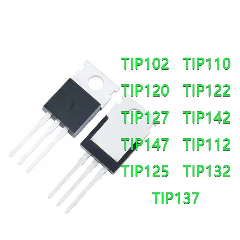 10PCS TIP102 TIP120 TIP122 TIP127 TIP142 TIP147 Transistor TIP142T TIP147T TIP110 TIP112 TIP125 TIP132 TIP137 TO-220