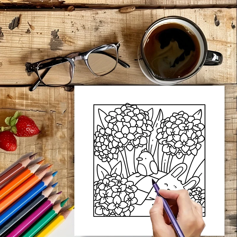 Libro para colorear estilo Cutie de 28 páginas para adultos |   Libro para colorear, útiles de dibujo para Navidad, Acción de Gracias