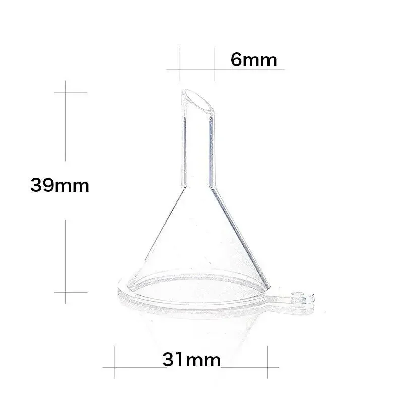 2 Pcs Small Mini Transparent Plastic Perfume Bottle Liquid Funnel Laboratory Accessories Small Tool Packaging Auxiliary Tools