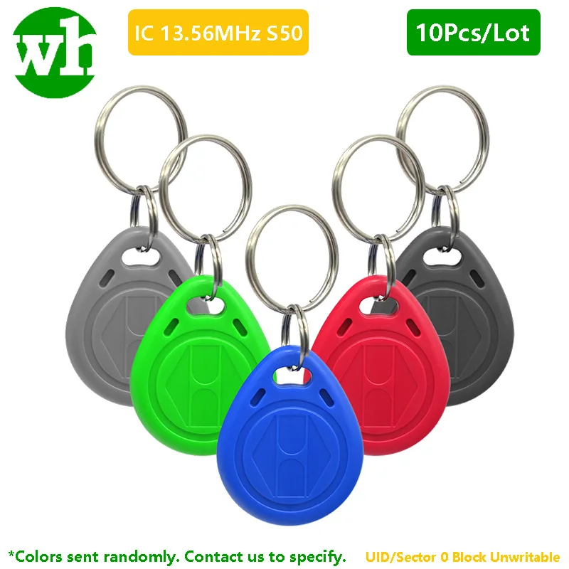 10Pcs M1 1K S50 IC NFC Tags Card  RFID 13.56MHz Keychain Key Fob Key Tag HF ISO14443A for MCT, UID Block 0 Sector 0 Unchangable