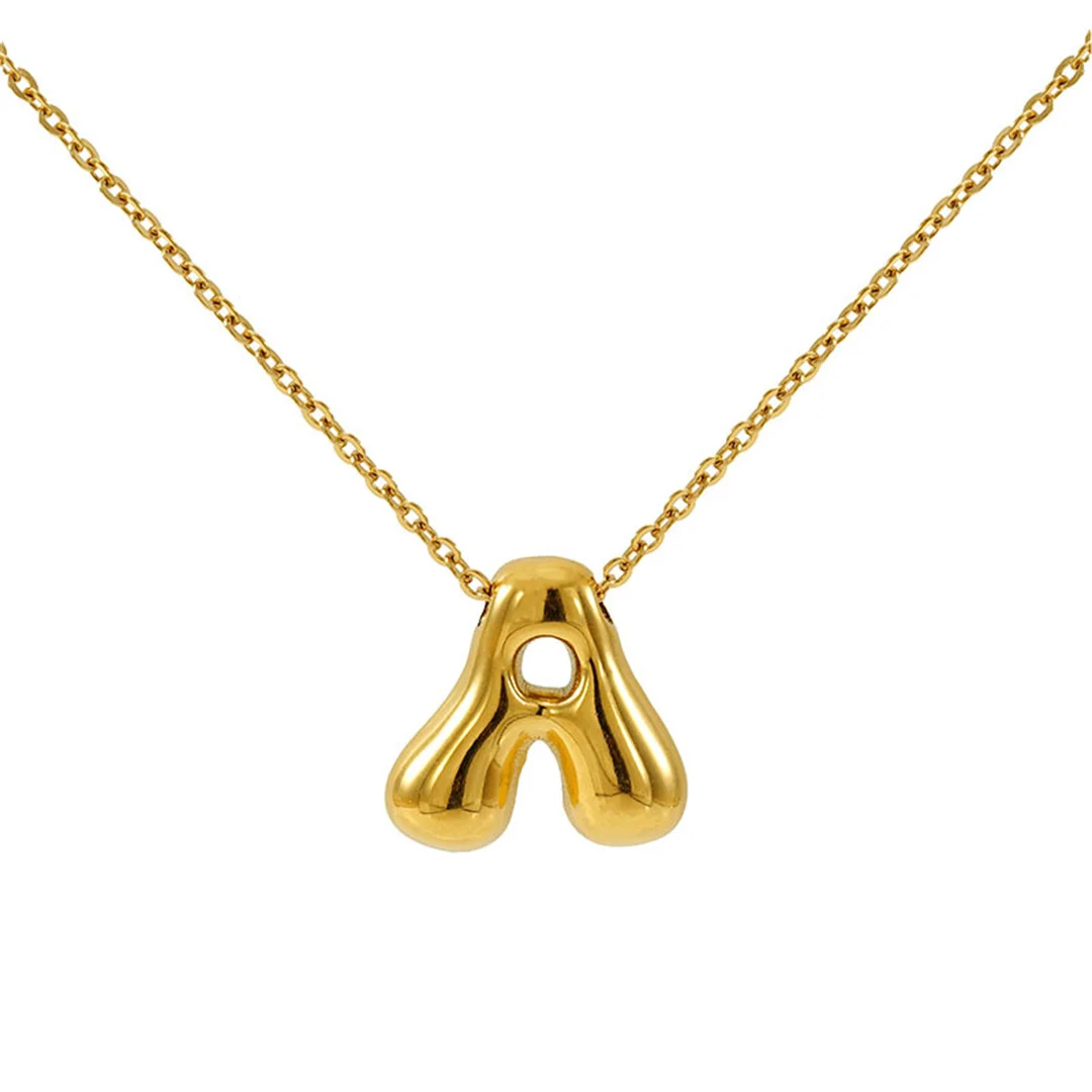 

Trendy Bubble 26 A-Z Initial Letter Name Pendant Femme Gold Color Stainless Steel Alphabet Necklace for Women Jewelry Gift 2026