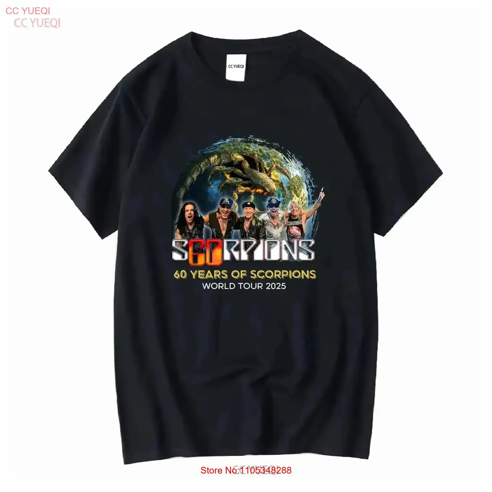 Scorpions 1965 2025 T-Shirt 60 Jahre Signature Tribute 2-seitig Vollformat Vintage Washed Soft Designer-Kleidung Streetwear Herren