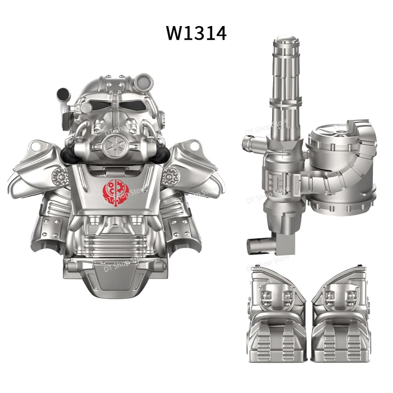 MOC военные T60 доспехи солдаты мини аниме действие Fallouts фигурки оружие робот Kinghts строительные блоки кирпичи DIY игрушки подарки