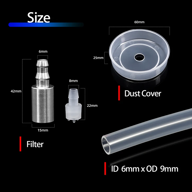 لينة شرب خرطوم المياه الغذاء الصف أنبوب السيليكون مع غطاء غبار 6x9 مللي متر العالمي التلقائي شفط الأنابيب موزع المياه عدة #3