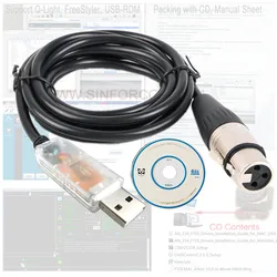 FTDI USB DMX Controller Cable FreeStyler DMX512 Q-Light Config Encoder Ultra uDMX Cable