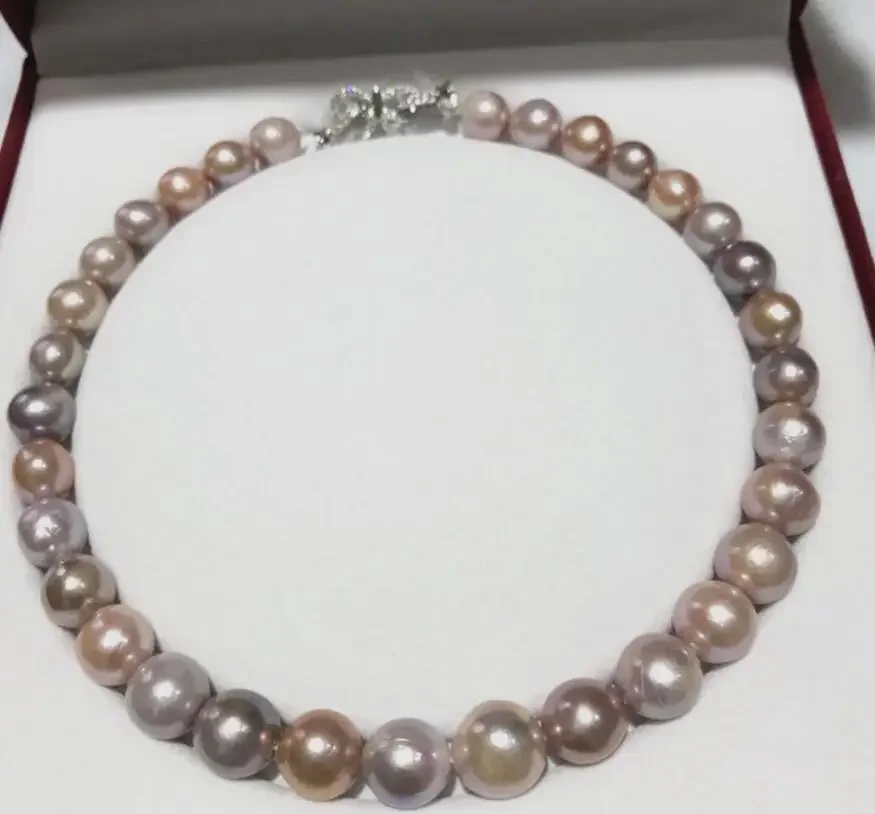 

NEW Natural 13-15mm multicolor Baroque Edison Freshwater Cultured Nuclear Pearl Beautiful necklace Bowknot is cla