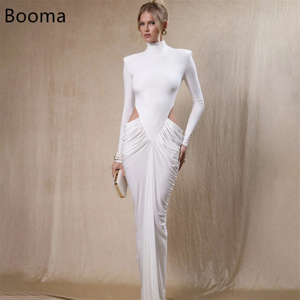 

Booma Mermaid O-Neck Long Sexy Pleat Wedding Dresses Simple Long-Sleeve Elegant Brides Gown Custom Made 2025