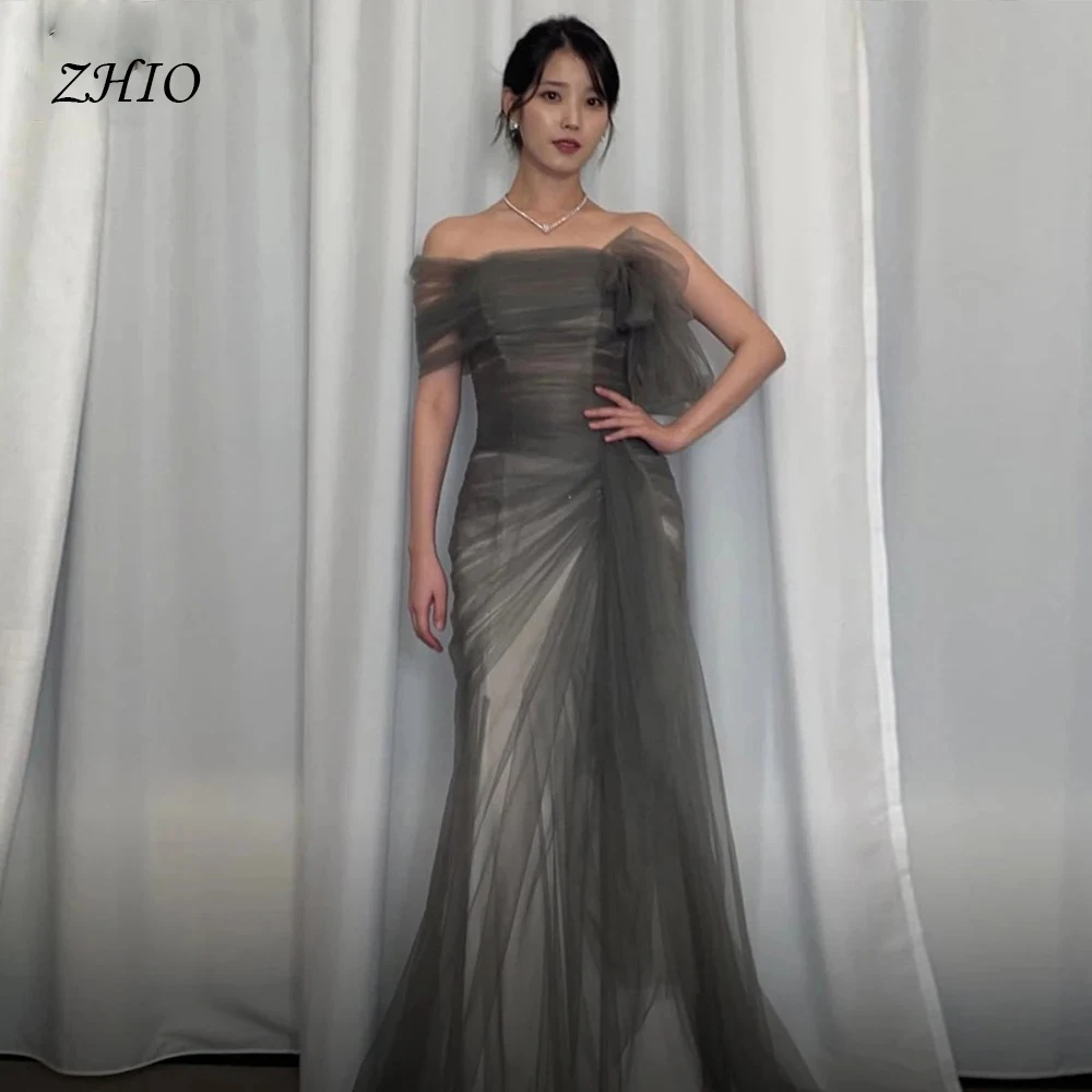 ZHIO Nuevos vestidos de noche de sirena personalizados Vestidos de novia de tul plisados coreanos Vestidos de fiesta para eventos de moda Vestidos personalizados Garona