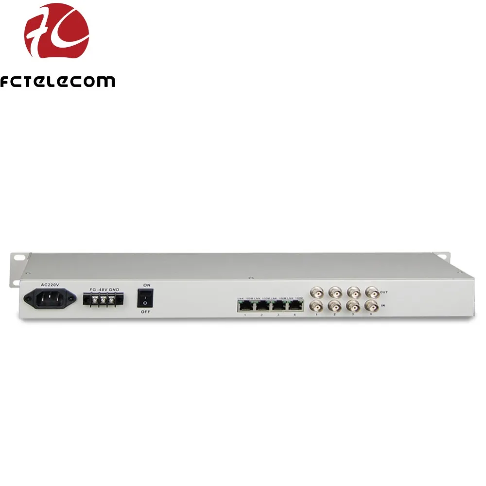 19 インチ 1U サイズ E1 コンバータ経由ファスト イーサネット 4 E1 - イーサネット コンバータ
