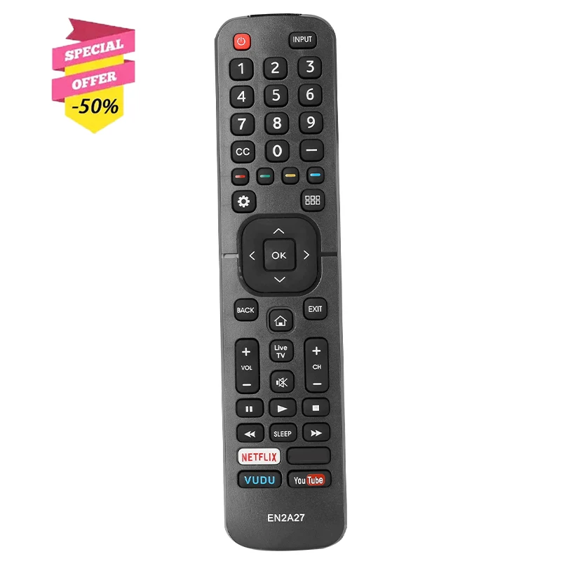 

EN2A27 Remote Control For Hisense TV 55H6B 43H7C 50H7GB 50CU6000 50H5C 50H6C 50H7C 50H7GB1 50H8C 55H5C 55H6B 55H7B 55H7C 55H8C