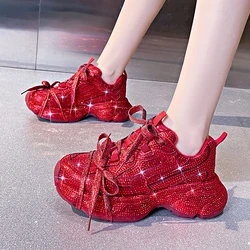 Women Luxury Platform Sneakers Bling Bling Casual Outdoor Shoes High Quality Running Tennis Sneakers Lace Up Fashion Sport Shoes