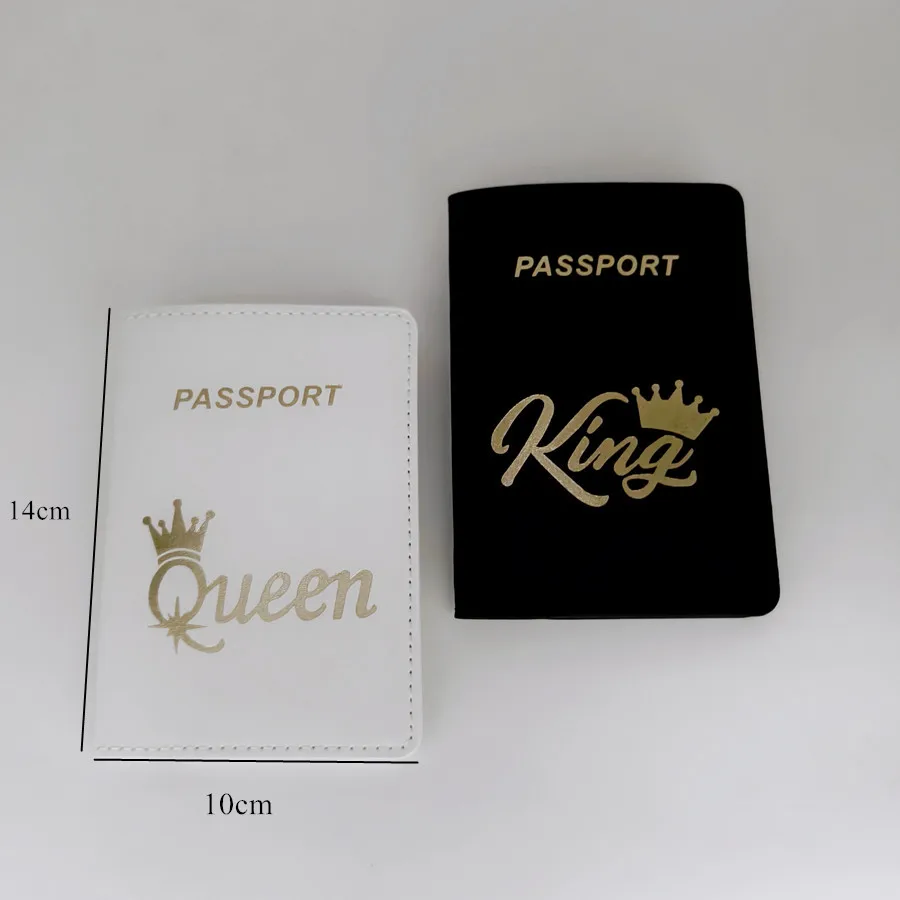 2PCS a Set QUEEN KING Lovers/Couples PU Travel Accessories Passport Case/Cover/Holder for Women or Men