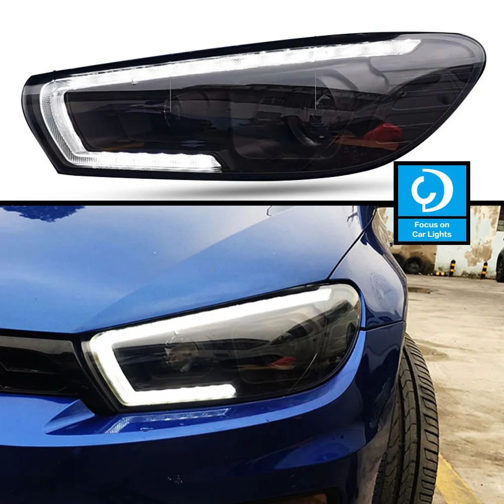 Car Front Headlight  For VW Scirocco R LED 2009-2017 HeadLamp Styling Dynamic Turn Signal Lens Automotive Accessories Assembly