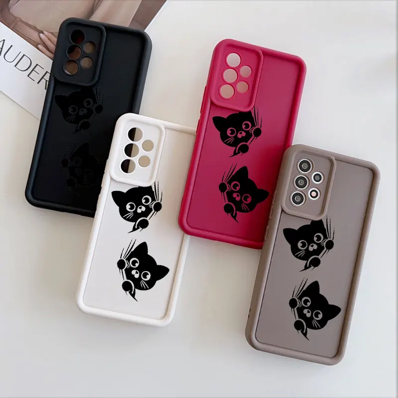 Phone Case For Samsung Galaxy A04 A05 A05S A06 A07 A13 A14 A15 A16 A17 A23 A24 A25 A26 A27 A33 A34 A35 A36 A37 Cover Cute Cat