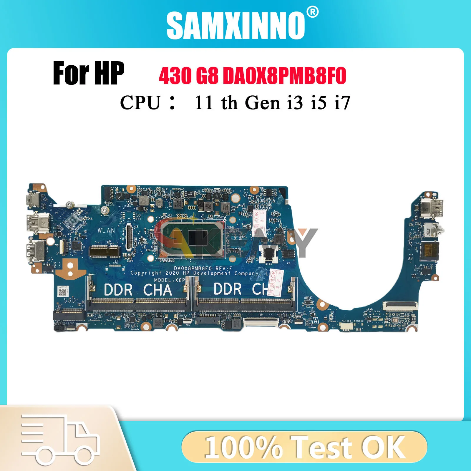 

DA0X8PMB8F0 Laptop Motherboard For HP ProBook 430 G8 With i3 i5 i7 11th Gen CPU DDR4 M24277-601 M24275-601 100% Fully Tested