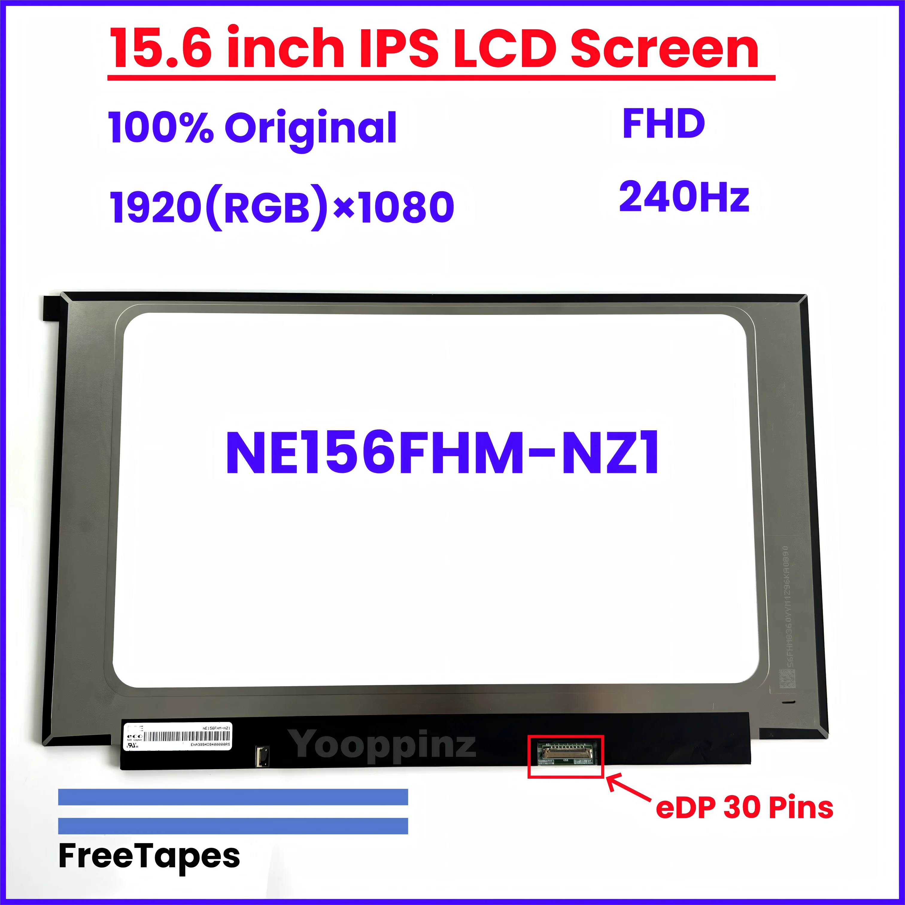 

15.6 Inch 240Hz Laptop LCD Screen NE156FHM-NZ1 LQ156M1JW03 LQ156M1JW08 LQ156M1JW09 16 26 For MSI GS65 asus Gx502Gw LCD Screen