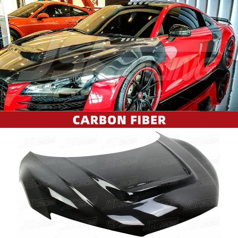 P Style Carbon Fiber Front Engine Hood Bonnets Covers  For Audi R8 V8 V10 2008-2015(JSKADR808032)