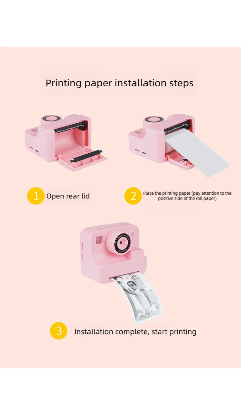 New Kids' Instant Camera High-Definition Polaroid Camera Thermal Printing Camera Instant Photos Perfect Gift for Girls & Boys Ne
