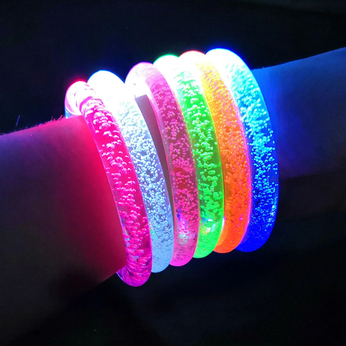 6pcs LED Stick Bracelets Flashing Bracelet Luminous For Children Adult Wedding Birthday Glow In The Dark Party Supplies