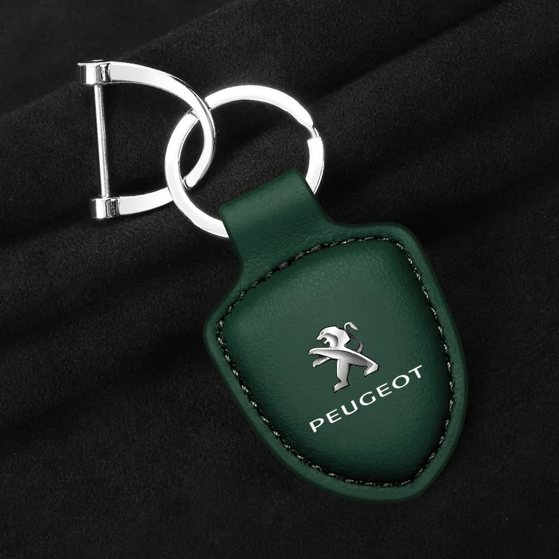 PU Leather Car Keychain Key Ring Pendant Lanyard Men Gifts For Peugeot 307 206 308 207 406 407 408 508 3008 208 5008 Accessories