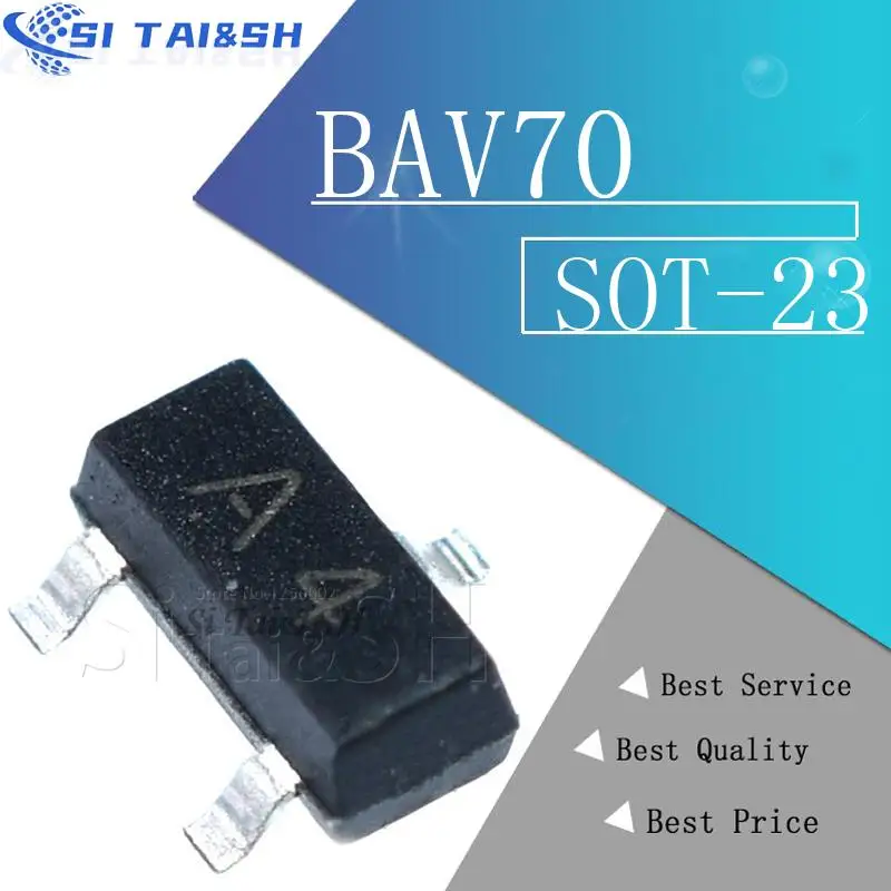 100PCS BAV70 0.2A 70V SOT-23 A4 SMD SOT transistor BAV70LT1G