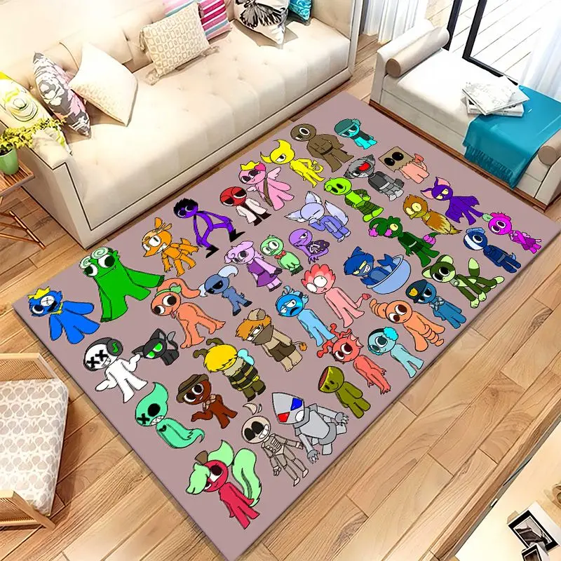 Thriller Cute R-Rainbow Friends Game Non-Slip Large Area Rug for Living Room,Bedroom Playroom Carpet Mat for Sofa,Home Decor
