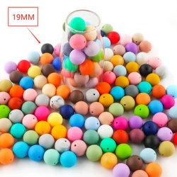 19MM Silicone Beads 10/40Pcs  Round Focal Beads DIY Necklace Bracelets Pen Keychain Necklace  Jewelry Accessories