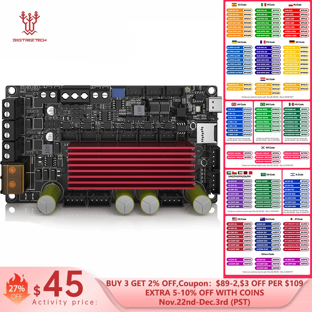 BIGTREETECH Материнская плата для грызунов Встроенный ESP32-D0WD MCU TMC2160 Поддержка WIFI PWM RS485 Обновление для шаговых двигателей FluidNC NEMA23