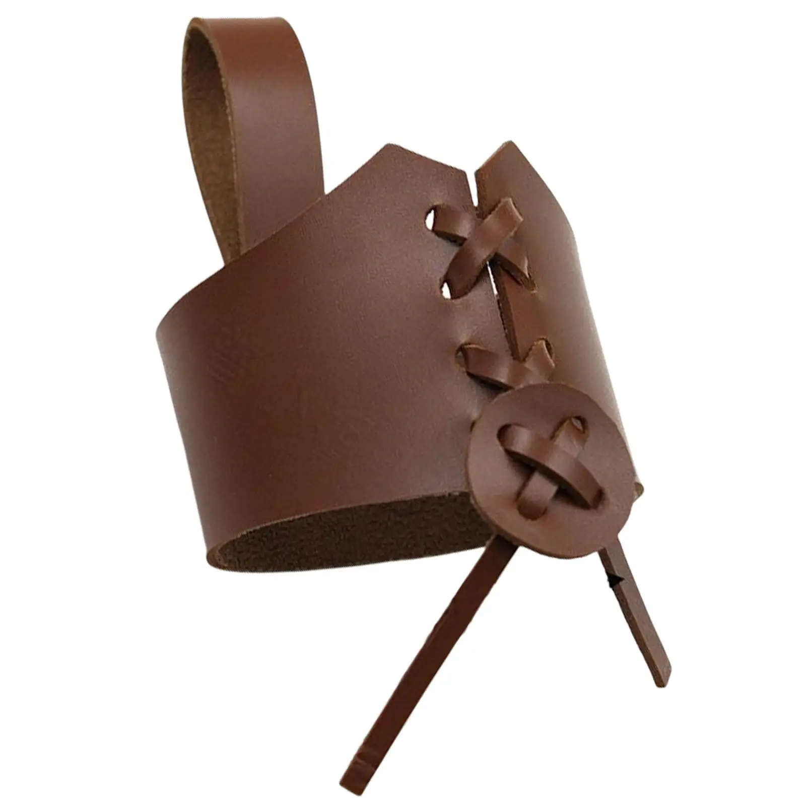 Mug Holder PU Leather Medieval Accessory Drink Belt Holder Horn Viking Belt Attachment with Strap Tankard