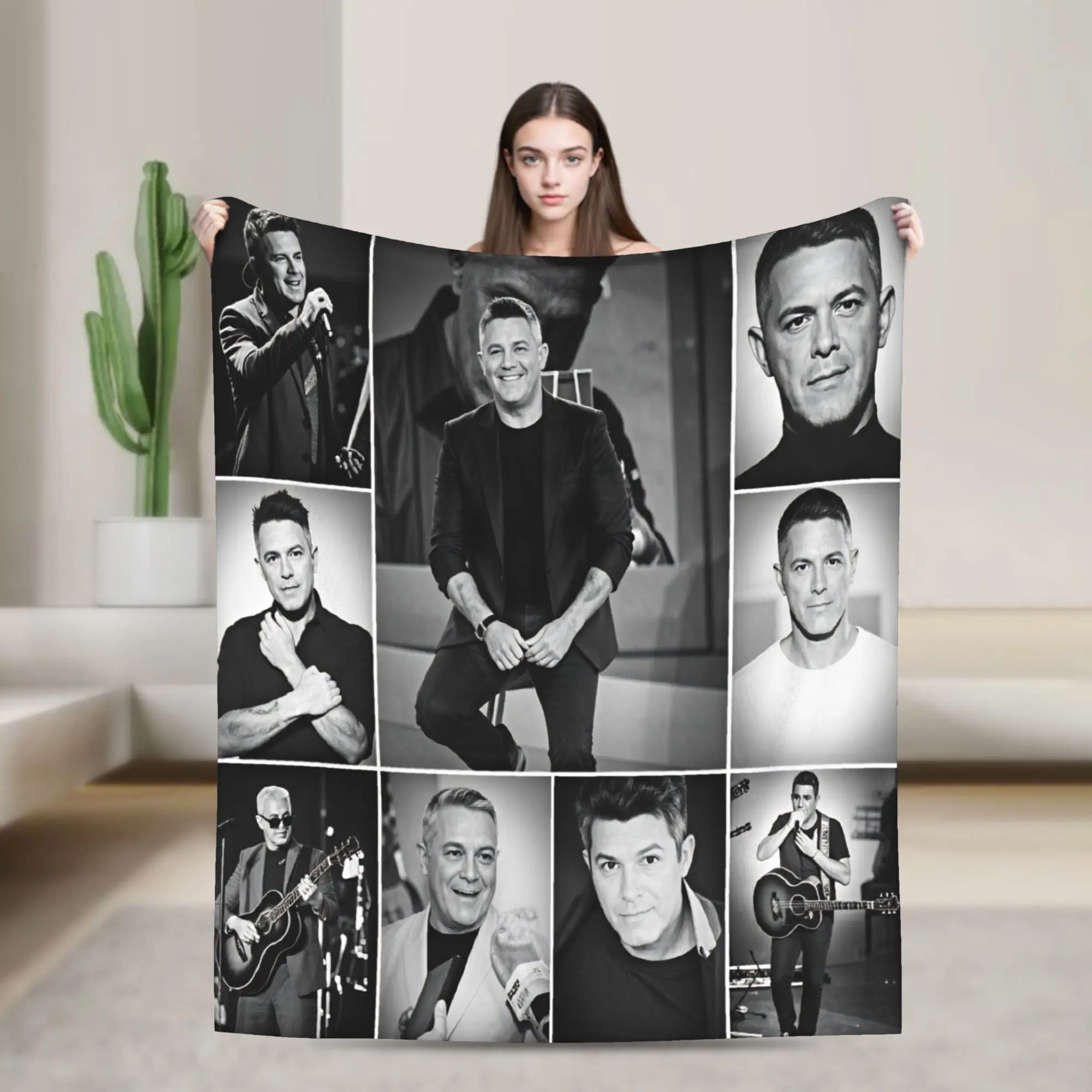Alejandro Sanz Singer Blanket  Travel Flannel Bedding Throws For Living Room Super Soft Design Quality Bedspread Gift