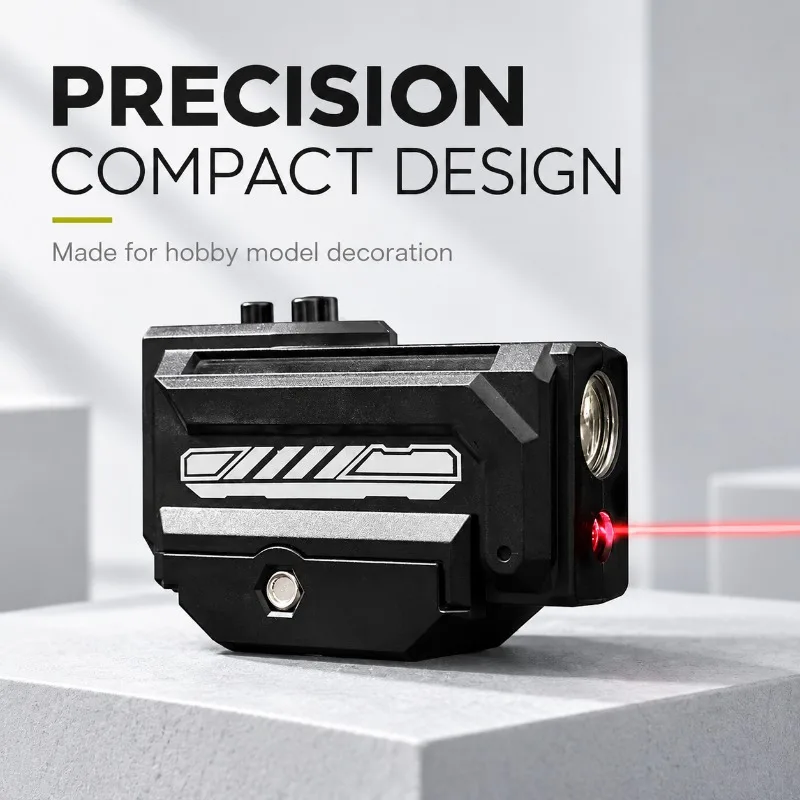 Multi‑Purpose Decor Torch for Model Build, Rail‑Attached Lighting Part with Red Light Effect, Light‑Weight Plastic Body
