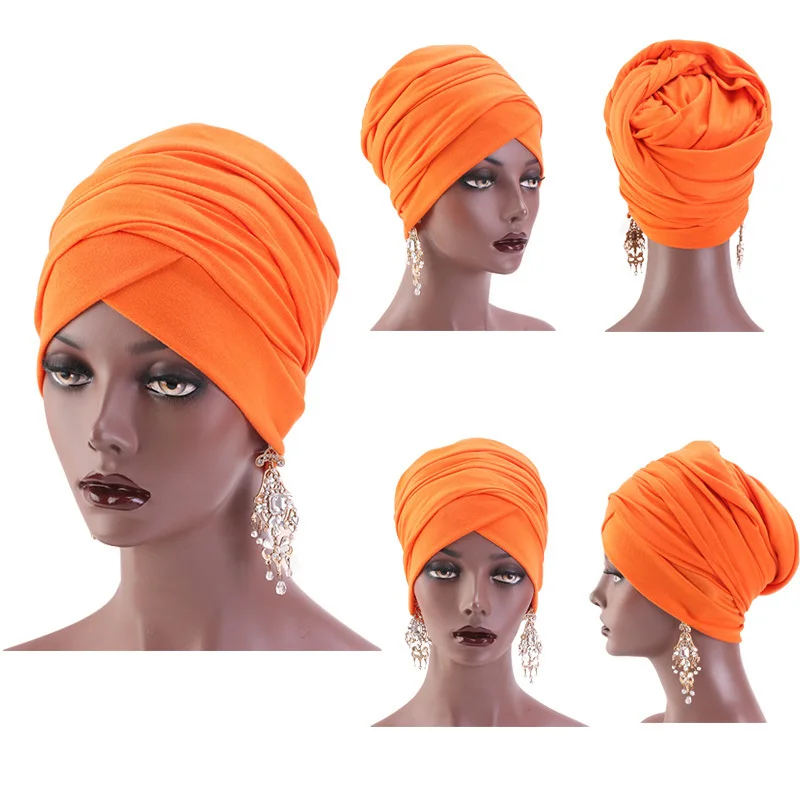 Muslim Women Hair Cap Cotton Hats Women Long Scarf Inner Hijabs India Turban Head SCap Hat Lady Hair Styling Accessories