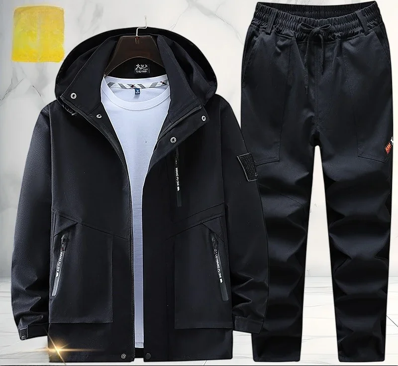 بدلة عمل مقاومة للرياح لعام 2025 للرجال، مجموعة سراويل سترة مرنة طاردة للماء، ملابس كاجوال مقاومة للاهتراء في الهواء الطلق #2