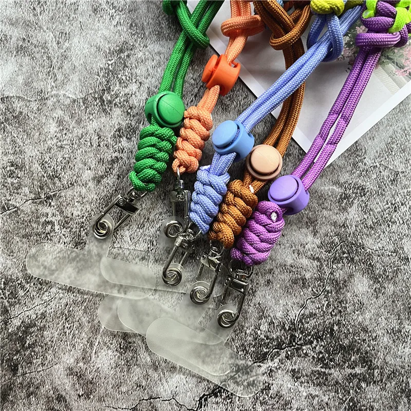 Correa de mano trenzada para teléfono móvil, correa de muñeca ajustable para colgar llaves, accesorios antipérdida