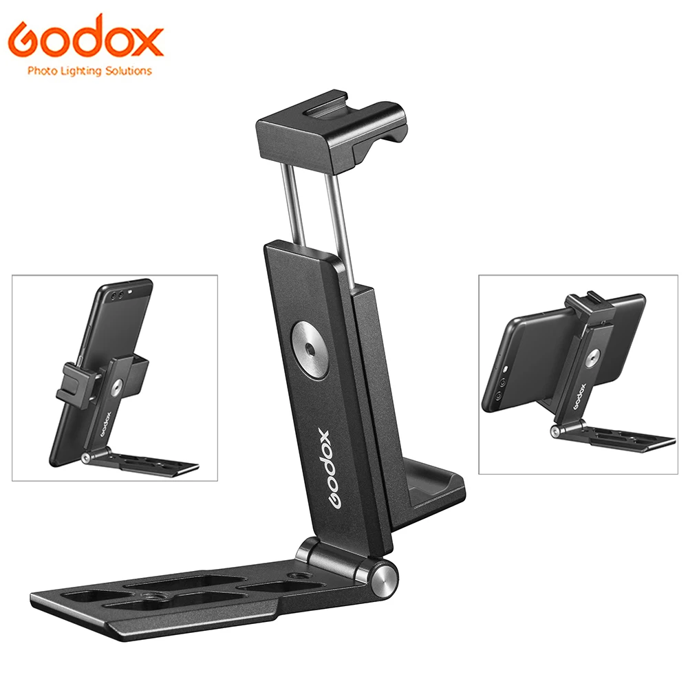 Godox MTH04 Metal Collapsible Smartphone Bracket All in One Universal Microphone Phone Holder with 1/4