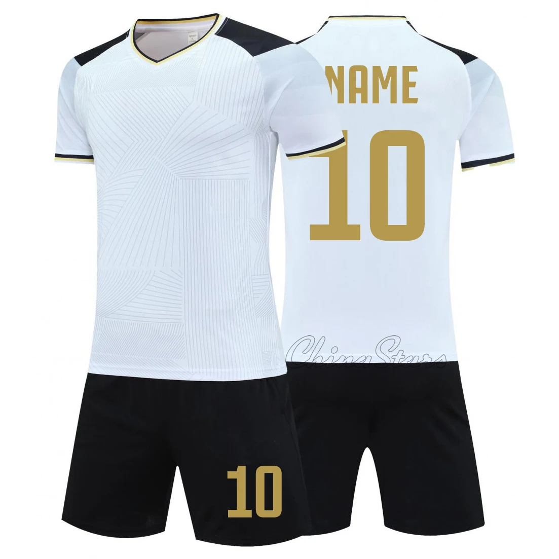 Athlete Team Football Suit Set Men Match Training Suit 2026 DIY Custom Short Sleeved V-neck Jersey Adult Sport Kit Soccer Jersey