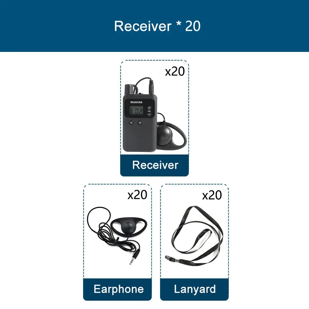 

Wireless Whisper Tour Guide System Simultaneous Interpretation System 20 Receivers For Factory Conference Translation