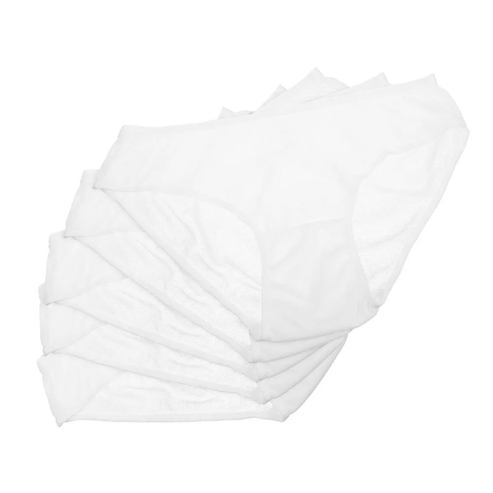 

5Pcs Men Disposable Underpants Knitted Fabric Skin-Friendly Supple Elastic Breathable One-Time Briefs for Spa Outdoor Trip