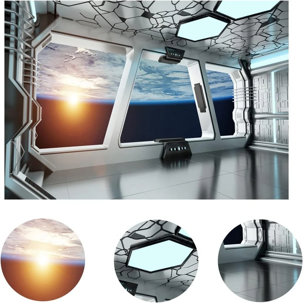 Universe Space Capsule Backdrop Window View On Planet Earth Science Fiction Spacecraft Spaceship Interior Photography Background