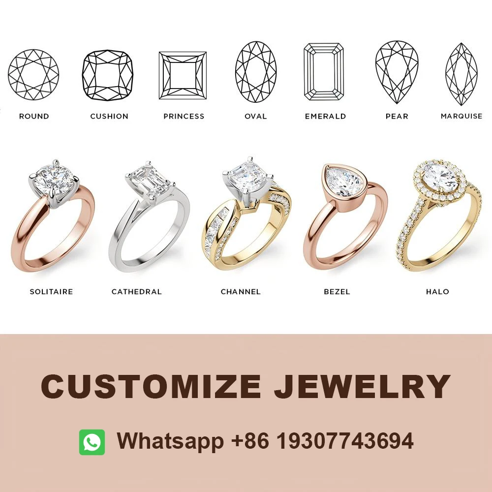 Messi Jewelry 2ct D VVS2 Round Lab Grown Diamonds 18K Gold Wedding Ring with IGI Certificate Engagement Rings MSR-327